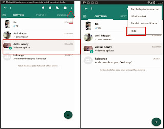 Tips pada aplikasi whatsapp cara mengunci pesan chat atau dialog dan menyembunyikannya Cara Mengunci Dan Menyembunyikan Pesan Chat Atau Obrolan Di Whatsapp