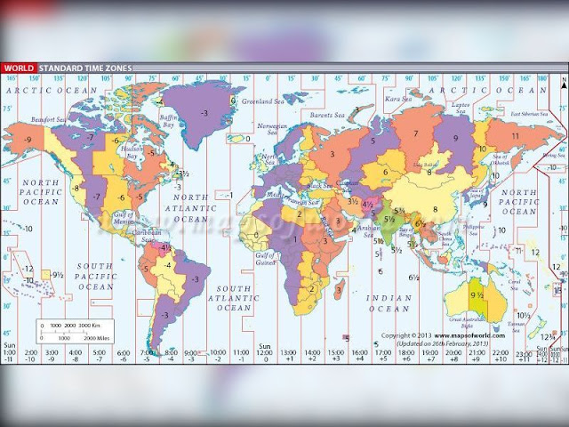 World Map Of Time Zones