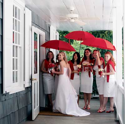 red outdoor wedding