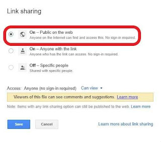 google drive Link Sharing option image