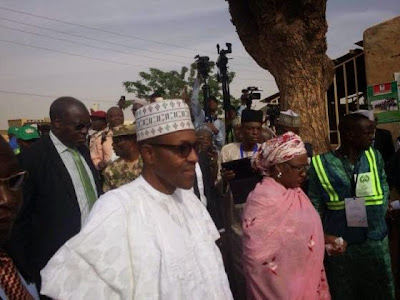 president Buhari and wife voting