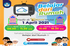 Mulai 1 April 2021 Program BDR Akan Ditayangkan Di TV Edukasi Kemendikbud