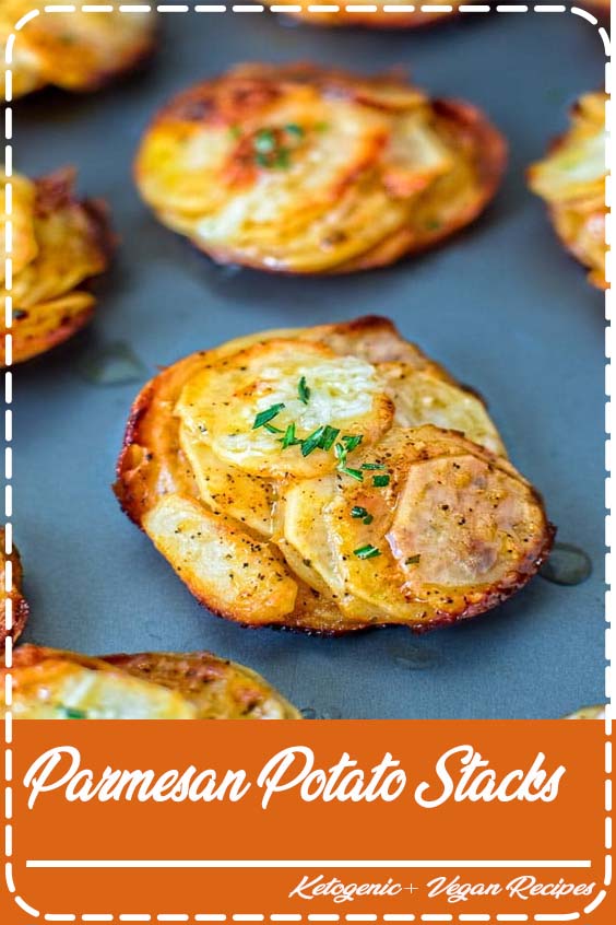 "The combination of Parmesan, rosemary, paprika, and butter make these Parmesan Potato Stacks simply irresistible. And to top it off, I suggest sprinkling these with some garlicky oil for extra aroma and flavor. #parmesan #potatoes #dinner #vegetarian #videorecipe #recipeoftheday "