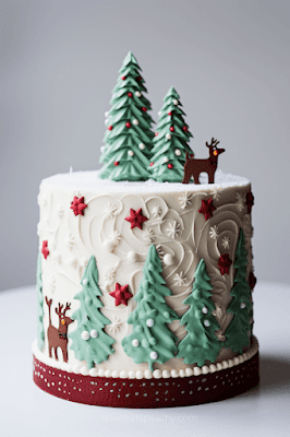 pretty cute tree snow theme Best 50+ Christmas Cakes to Lust After for Your Festive Party Ideas, Buttercream Frosting Holiday Homemade Cake Inspo to DIY. Dessert Ideas for Events