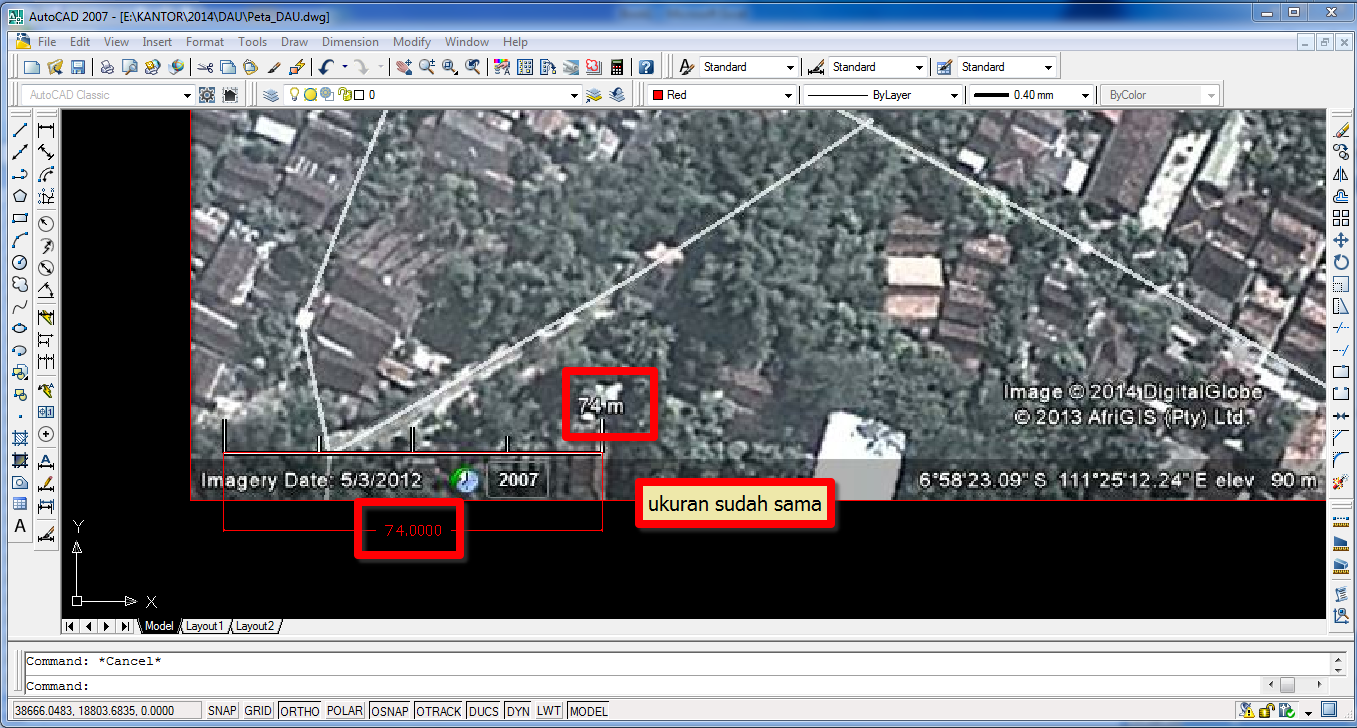 Cara Menghitung Jarak atau Panjang Jalan Menggunakan Auto CAD