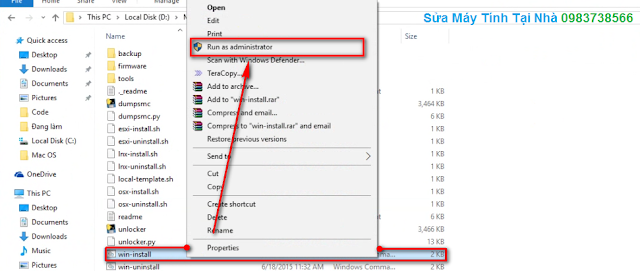 Chạy file win-íntall