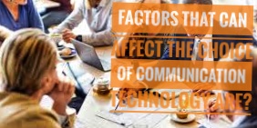 Example work: Factors that can affect the choice of communication technology Some of the Tailoring considerations for project communications management include stakeholders, physical location, communications technology, and language and knowledge management. Henry is working on communication technology which is suitable for the current project, and comfortable to all stakeholders involved in the project. While selecting the communication technology Henry found some of the factors that can affect the choice of communication technology. Factors that can affect the choice of communication technology are?  A. Project environment. B. Availability and reliability of the technology. C. Both Option A and B are correct. D. Only Option A is correct.  Answer: Option C is correct. Factors that can affect the choice of communication technology are: Urgency of the need for information. Availability and reliability of technology, Ease of use. Project environment. Sensitivity and confidentiality of the information.