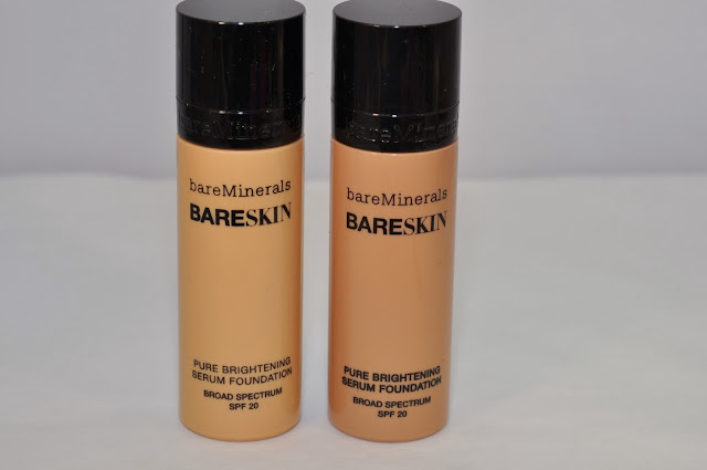 bareMinerals BareSkin Pure Brightening Serum Foundation in Bare Nude and Bare Latte