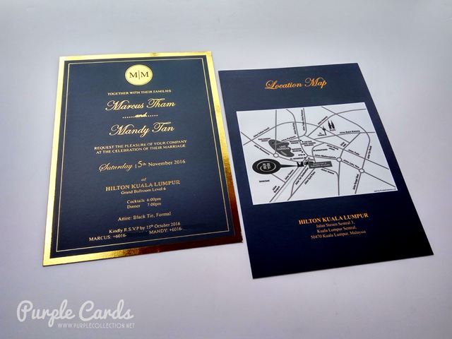 gold stamping, silver, navy blue, dark, modern, simple, wedding card, kuala lumpur, selangor, pulau pinang, kuantan, pahang, ipoh, perak, bentong, melaka, seremban, johor bahru, singapore, nsw, australia, sydney, melbourne, klang, petaling jaya, unique, special, creative, cetak, kad kahwin, sabah, sarawak, kuching, kota kinabalu, labuan, brunei, online order, express, rush, finishing, matt lamination, offset, digital, copy, exclusive, premium, pearl, metallic