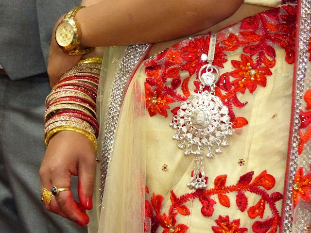 Bangles and belt decoration worn by Nepalese woman 