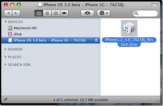 Downloaded iPhone OS 3.0