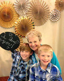 Photo booth at a gold themed party.