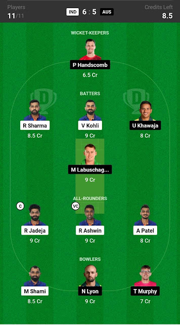 ind vs aus dream11 team