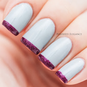 IsaDora - Chateau Grey nail polish grey and pink funky french manicure nail art