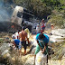 Carreta Rodotrem carregada de milho toma e incendeia na Serra do Tombador em Jacobina