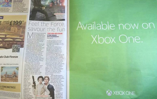 IL MARKETING GENIALE DI MICROSOFT CHE PROMUOVE STAR WARS: BATTLEFRONT SU XBOX ONE (E PERCULA SONY)