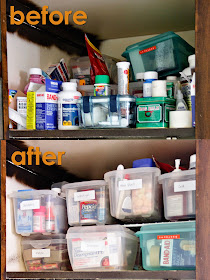 before and after medicine cabinet organization