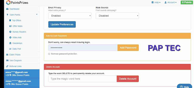 الربح من الانترنت : الربح من موقع pointsprizes