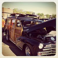 Car with wood panelling