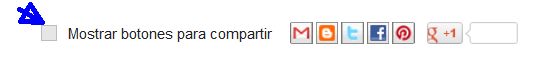Hacer clic en mostrar botones para compartir