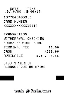 Fake ATM Receipt Generator