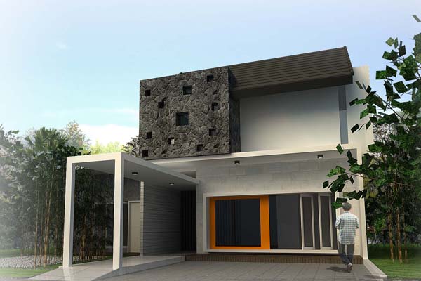 Teras Rumah Minimalis Batu Alam