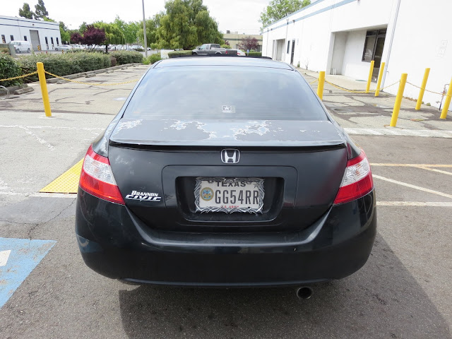 2008 Honda Civic Coupe with delaminating (peeling) paint.