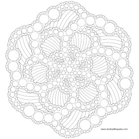 Dotted mandala to color- also available in transparent PNG #coloring