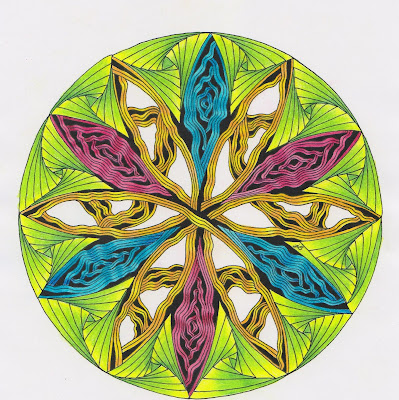 zentangle zendala mandala diva dance paradox color shading