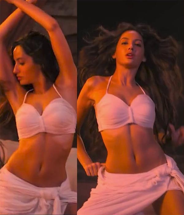 nora fatehi navel sexy outfits songs