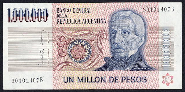 Argentina Banknotes 1000000 Pesos banknote 1983 General Jose de San Martin