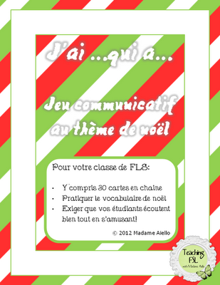 J'ai... qui a... Christmas French activity