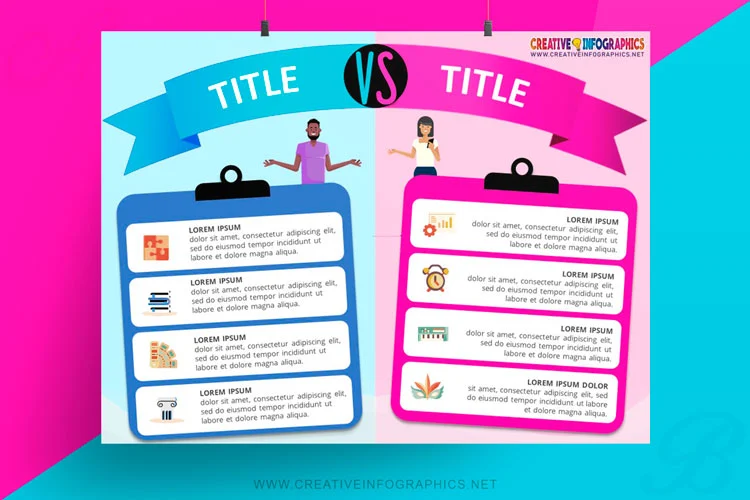 Comparison of ideas infographic