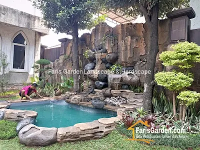 Jasa Tukang Kolam Relief Tebing Air Terjun Lamongan