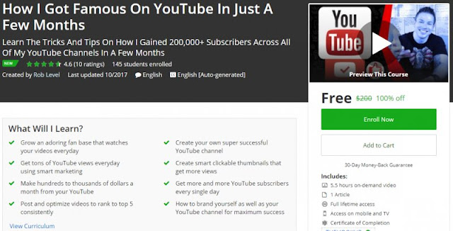 [100% Off] How I Got Famous On YouTube In Just A Few Months| Worth 200$