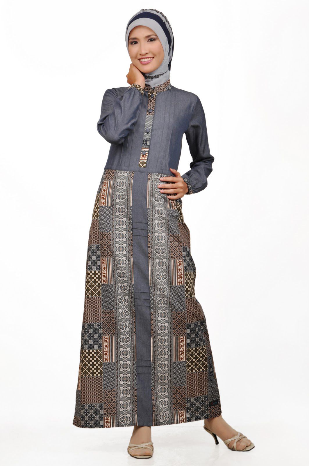 Contoh Model  Baju  Gamis  Batik Terbaru 2019