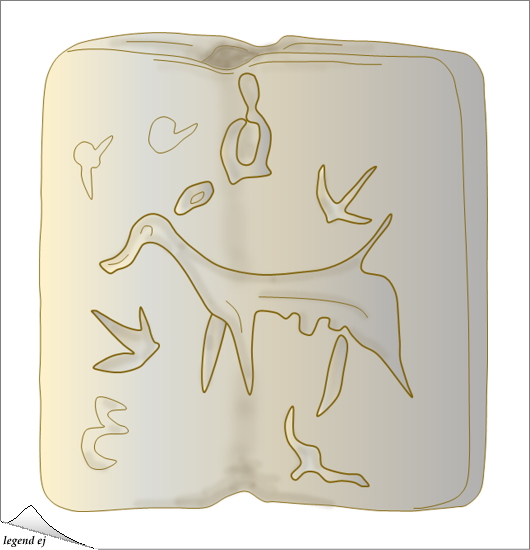 ミノア文明・プラタノス遺跡・動物骨製の印章 Minoan Bone Seal, Platanos／©legend ej