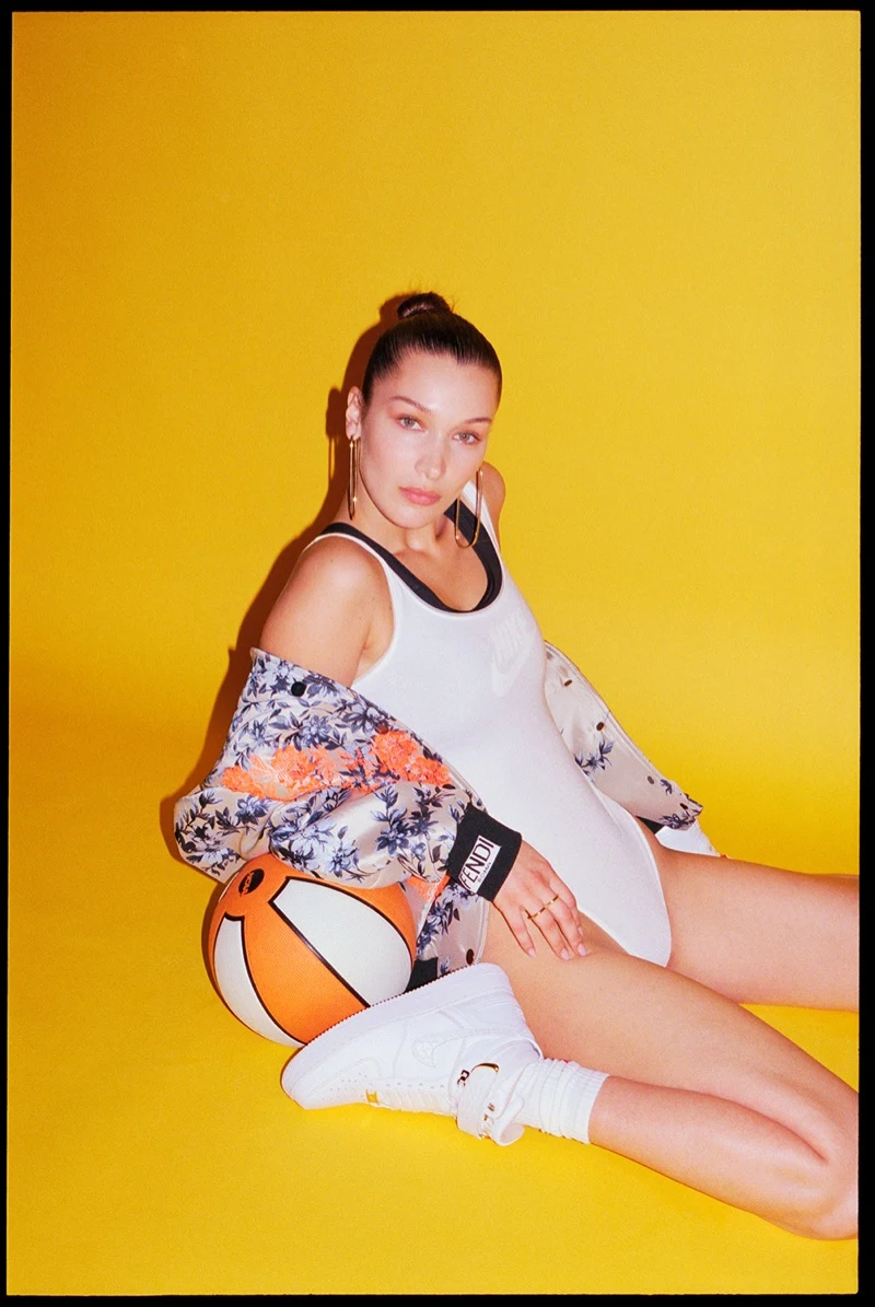 Bella Hadid Models the Coolest Nike Sneakers for Footwear News