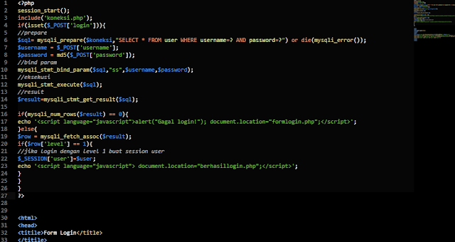 Membuat Proses Login Menggunakan Satu File PHP