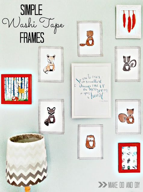 washi tape frame woodland nursery gallery wall