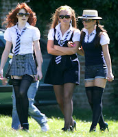 Girls Aloud on The Set of The New St Trinian's Movie