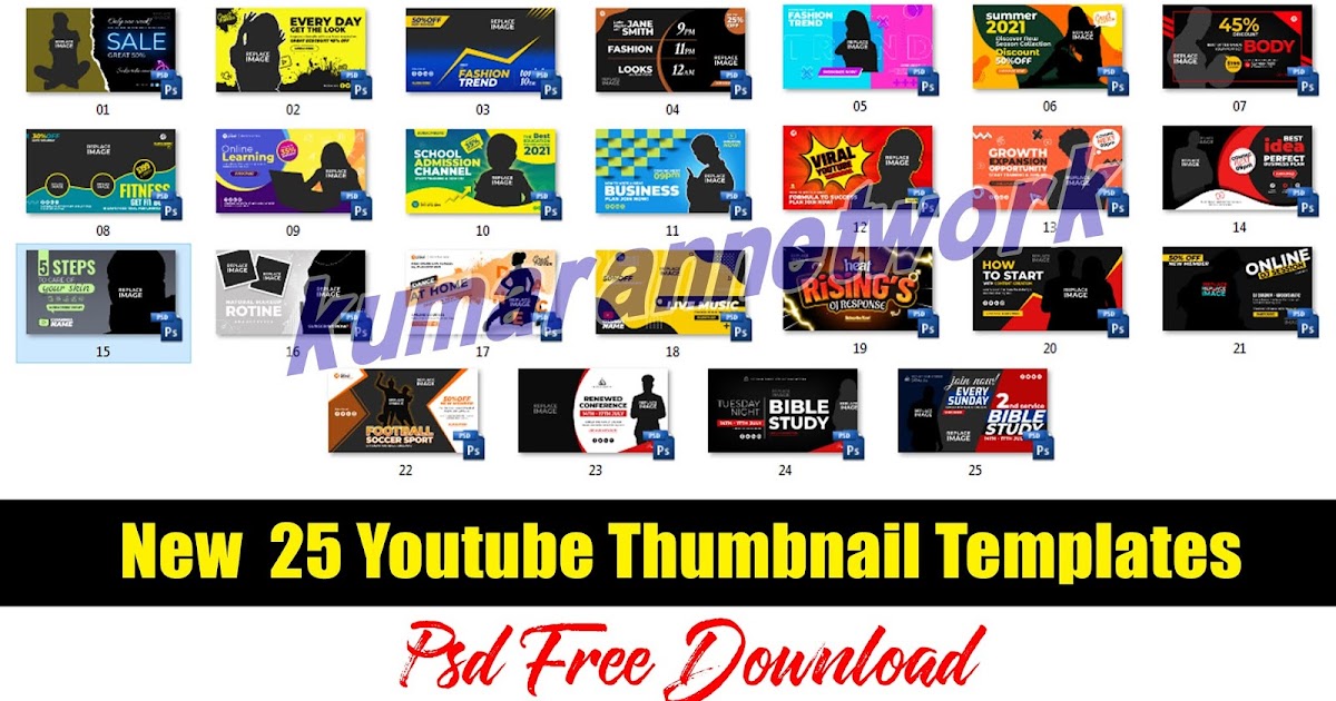Download 25 Youtube Thumbnail Psd Templates Free Downloaded ...