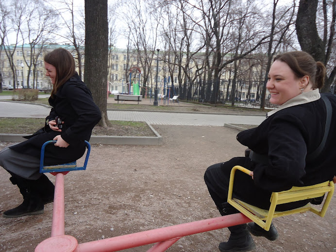 On a merry go round in Moscow