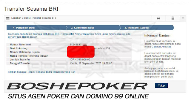 Bukti Kemenangan Member Boshepoker