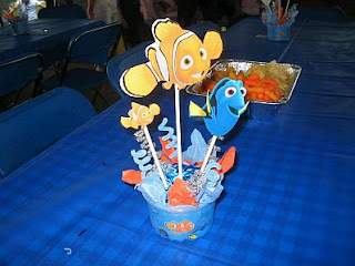 Children parties, Nemo decorations, table centers