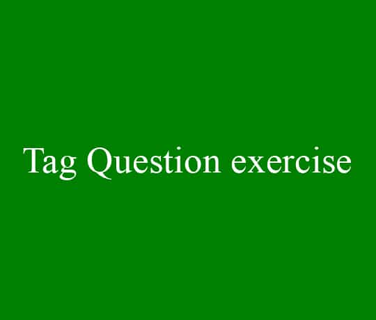 Tag Question exercise