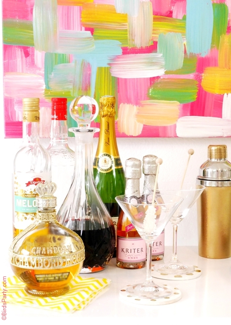 DIY Bar Styling without a Bar Cart - BirdsParty.com