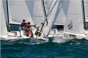 J70s sailing upwind at Key West