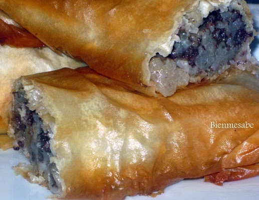 rollitos de pera y morcilla 1