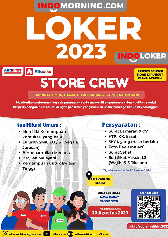 Lowongan Kerja Store Crew Jabodebek & Jawa Barat PT Midi Utama Indonesia Tbk 30 Agustus 2023